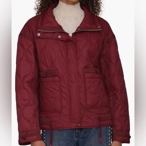 Avec Les Filles Women's Onion Quilted Jacket - Burgundy
